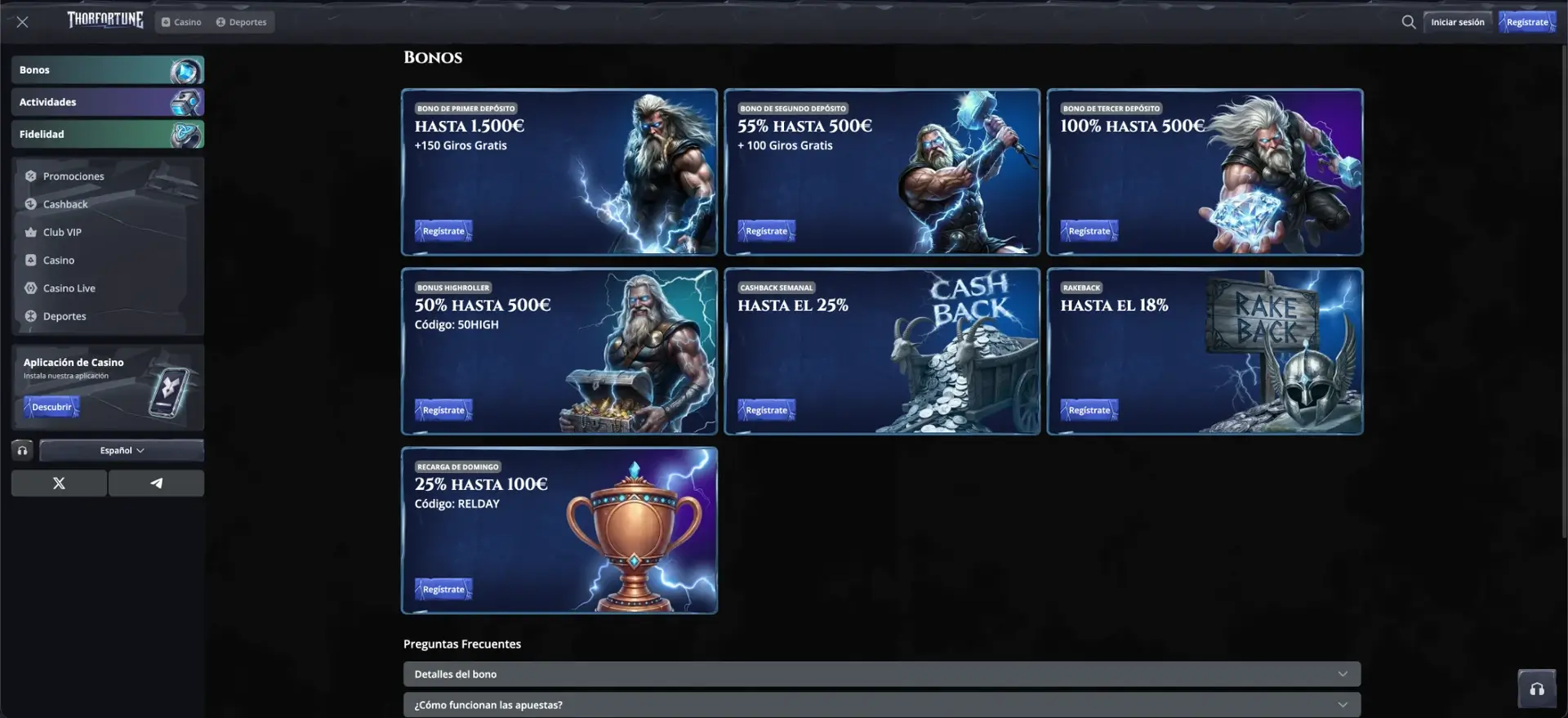 Bonos de Thorfortune Casino
