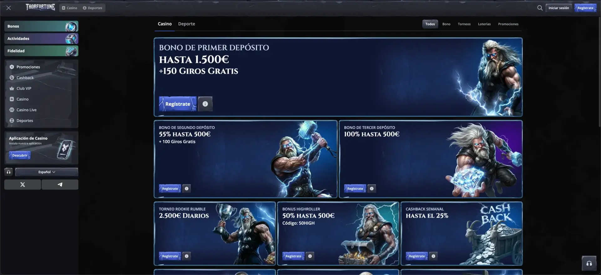 Promociones y torneos de Thorfortune